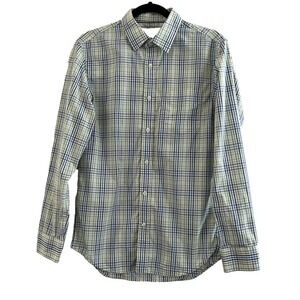 Banana Republic Mens Tailored Slim Plaid‎ Shirt Small Preppy Classic Effortless